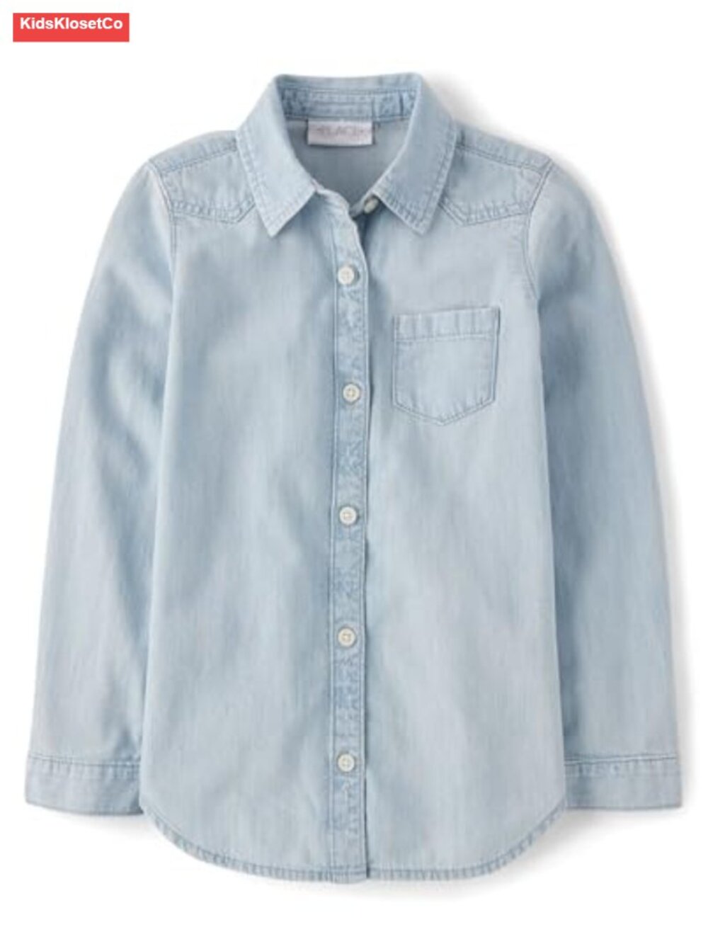 Girls Long Sleeve Plaid Button Down Shirt Cotton Denim